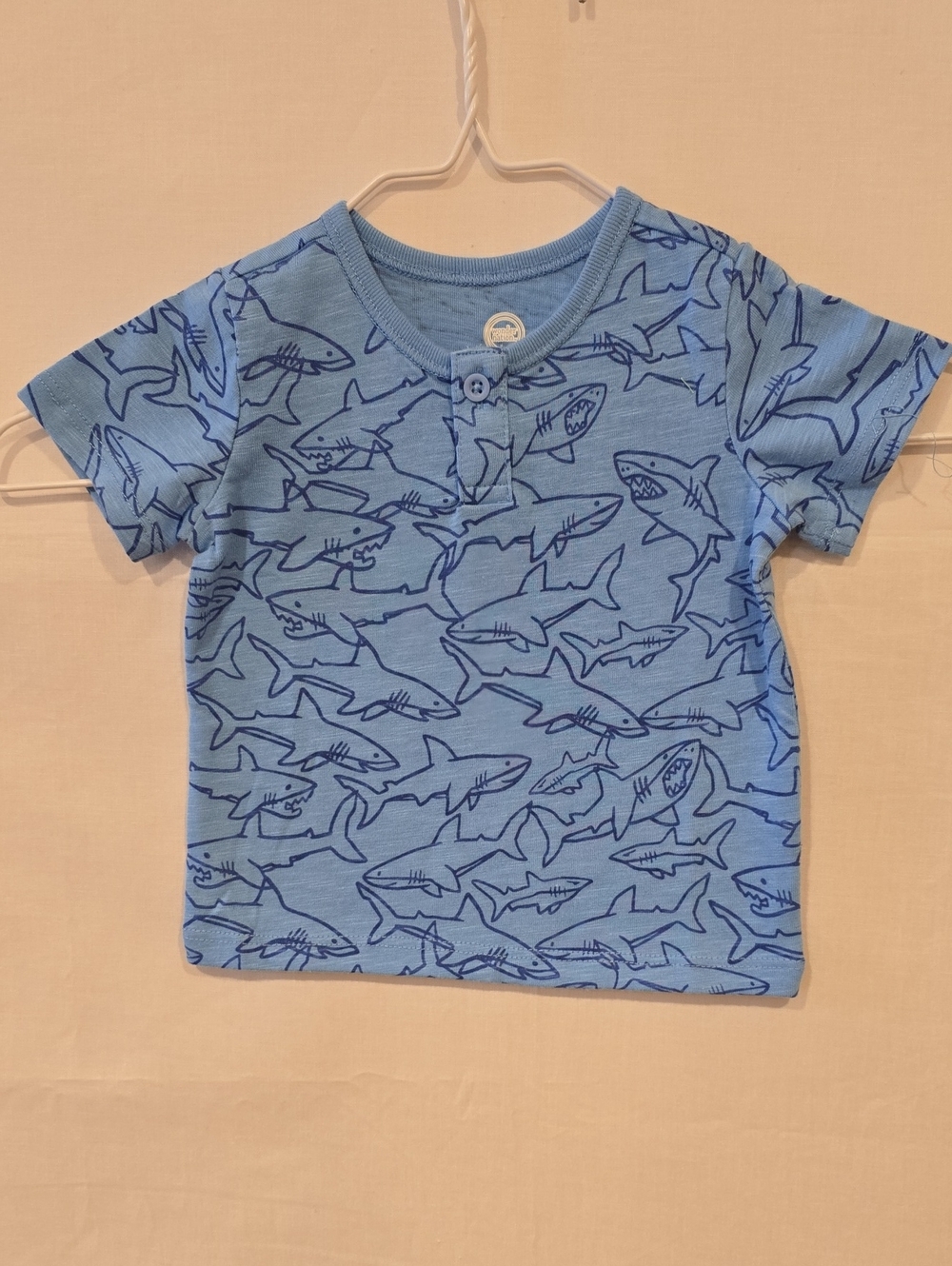 wonder nation - Tee - Short Sleeve Light Blue Shark Graphic Short Sleeve Tee